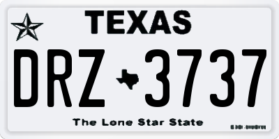TX license plate DRZ3737