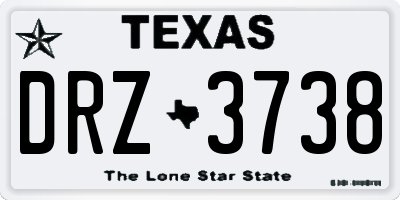TX license plate DRZ3738