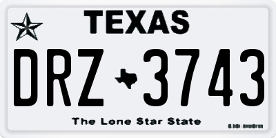 TX license plate DRZ3743