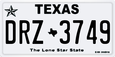TX license plate DRZ3749