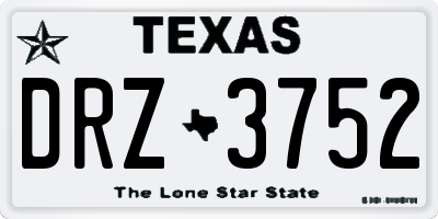 TX license plate DRZ3752