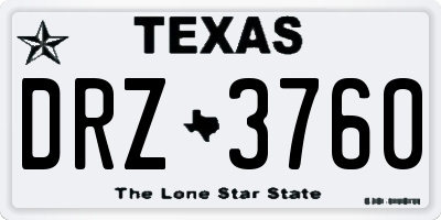 TX license plate DRZ3760