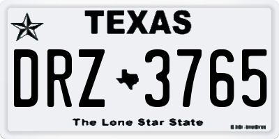 TX license plate DRZ3765