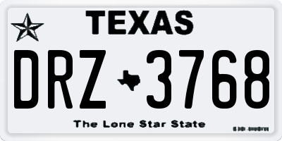 TX license plate DRZ3768
