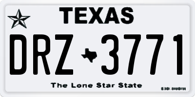 TX license plate DRZ3771