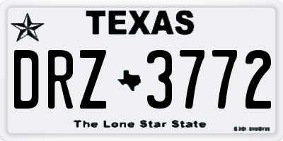TX license plate DRZ3772