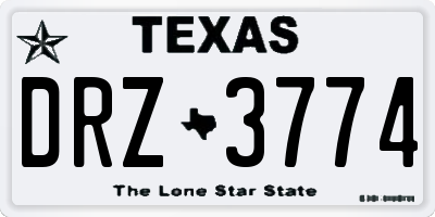 TX license plate DRZ3774