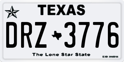 TX license plate DRZ3776