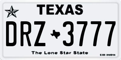 TX license plate DRZ3777