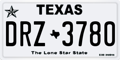 TX license plate DRZ3780