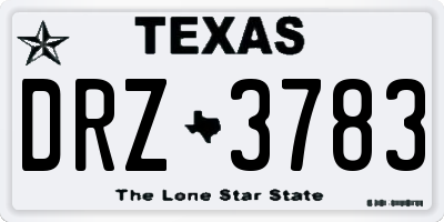 TX license plate DRZ3783