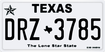 TX license plate DRZ3785