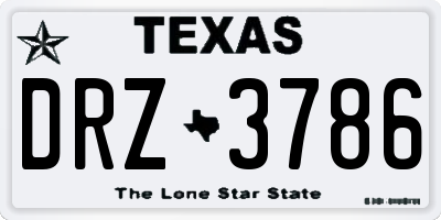 TX license plate DRZ3786