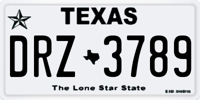 TX license plate DRZ3789