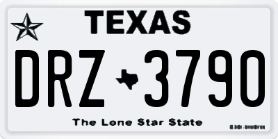 TX license plate DRZ3790