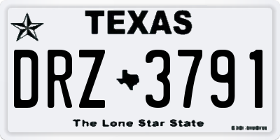 TX license plate DRZ3791