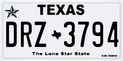 TX license plate DRZ3794