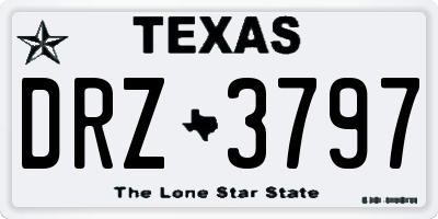 TX license plate DRZ3797