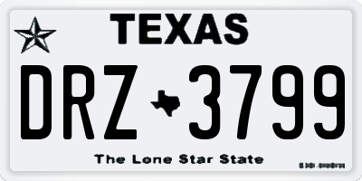 TX license plate DRZ3799