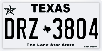 TX license plate DRZ3804