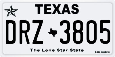 TX license plate DRZ3805