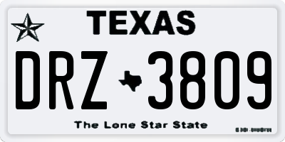TX license plate DRZ3809