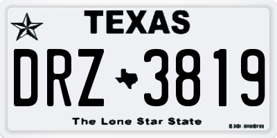 TX license plate DRZ3819