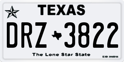 TX license plate DRZ3822