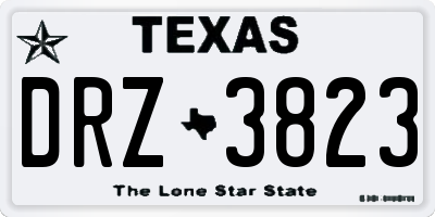 TX license plate DRZ3823