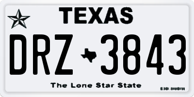 TX license plate DRZ3843