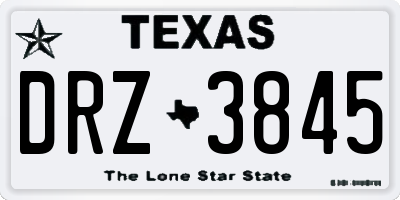 TX license plate DRZ3845