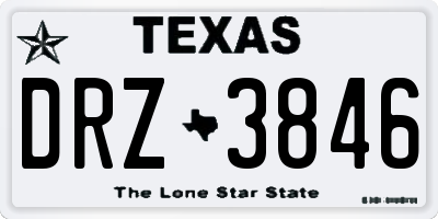TX license plate DRZ3846