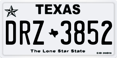 TX license plate DRZ3852