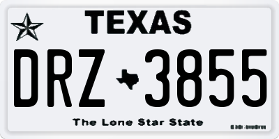 TX license plate DRZ3855