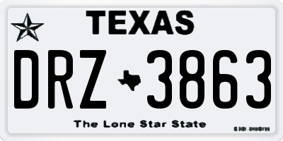 TX license plate DRZ3863