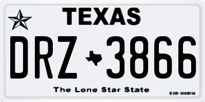 TX license plate DRZ3866