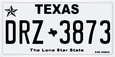 TX license plate DRZ3873