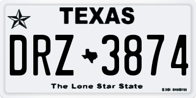 TX license plate DRZ3874