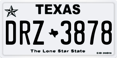 TX license plate DRZ3878