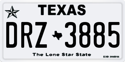 TX license plate DRZ3885
