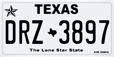 TX license plate DRZ3897