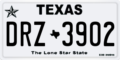TX license plate DRZ3902