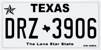 TX license plate DRZ3906
