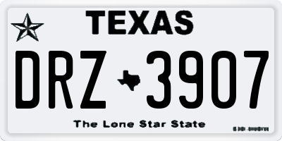 TX license plate DRZ3907