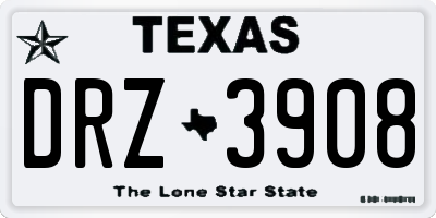 TX license plate DRZ3908