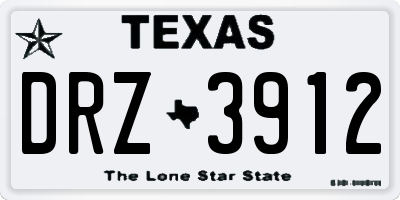 TX license plate DRZ3912
