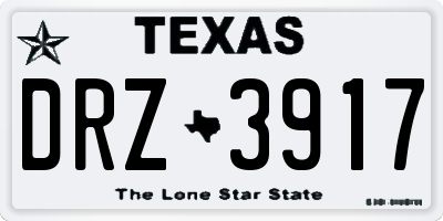 TX license plate DRZ3917