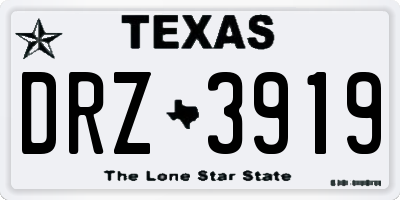 TX license plate DRZ3919