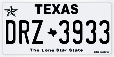 TX license plate DRZ3933