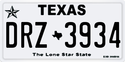 TX license plate DRZ3934